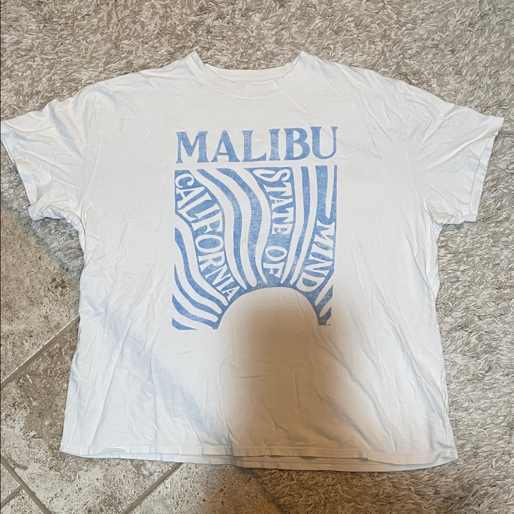 Abercrombie & Fitch White Tee with Blue Graphic